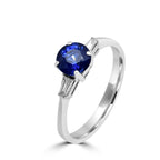 Sapphire &amp; Baguette Diamond Ring