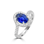 Oval-Shaped Sapphire Twist Ring