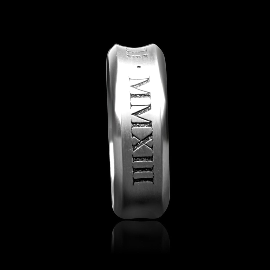 Roman Numeral Engraved Ring