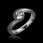 Contemporary Diamond Solitaire Ring