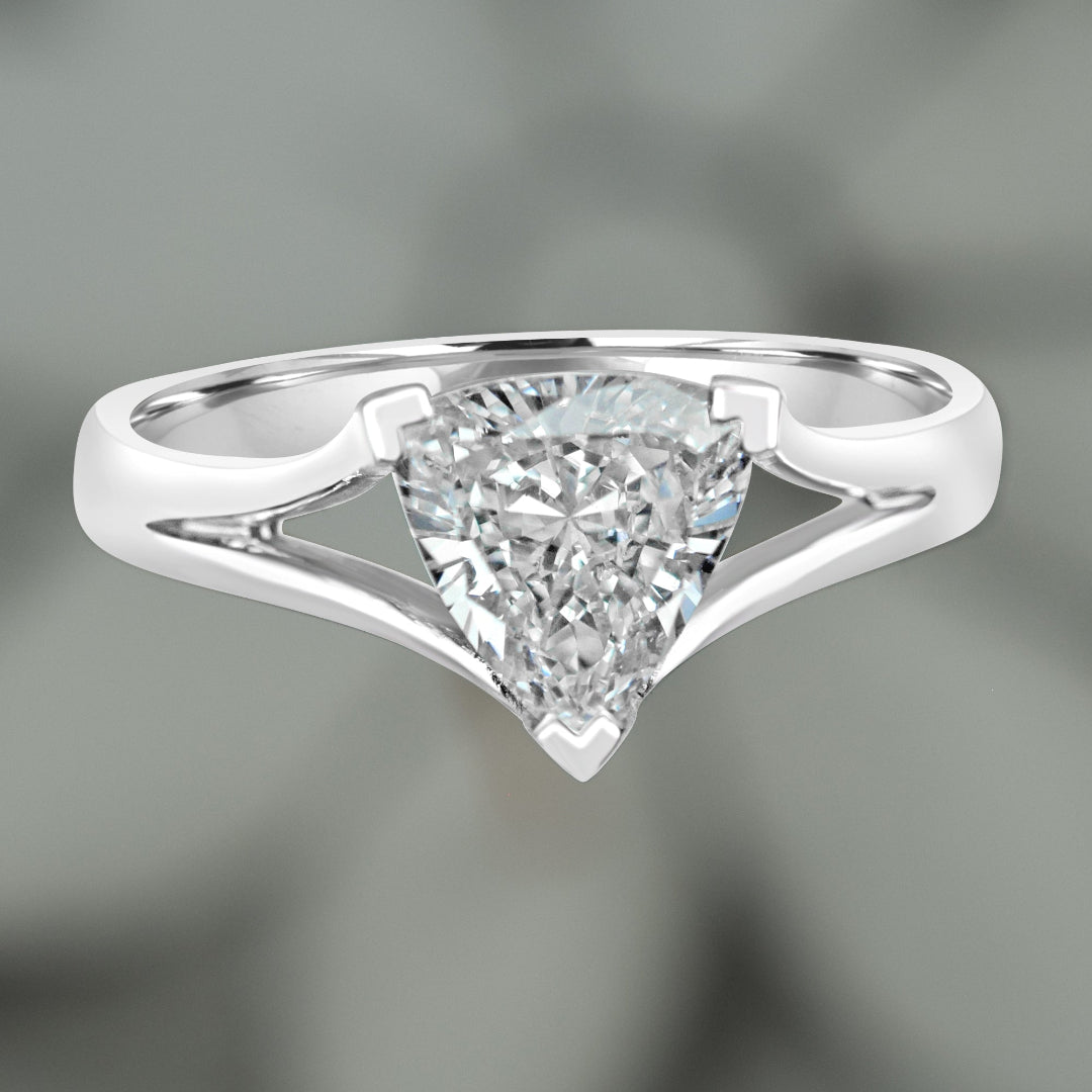 Trillion Diamond Solitaire Ring