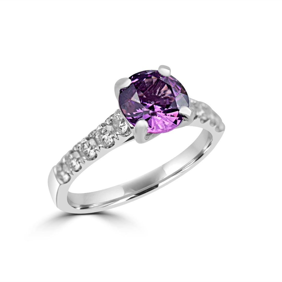 Purple Spinel & Diamond Ring