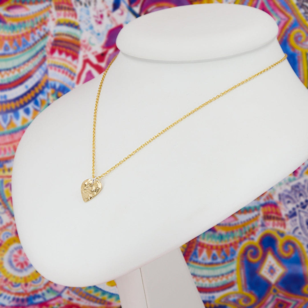 Textured Silver Heart Pendant