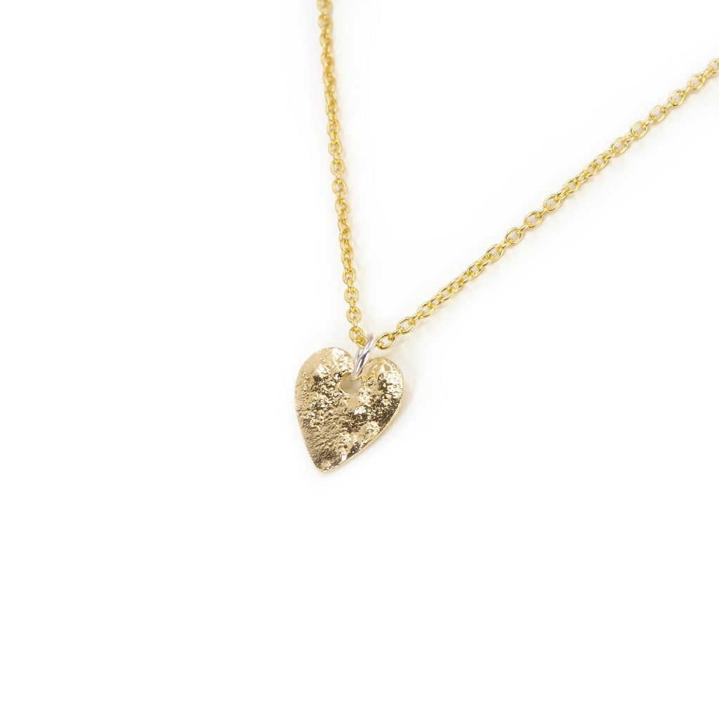 Textured Silver Heart Pendant