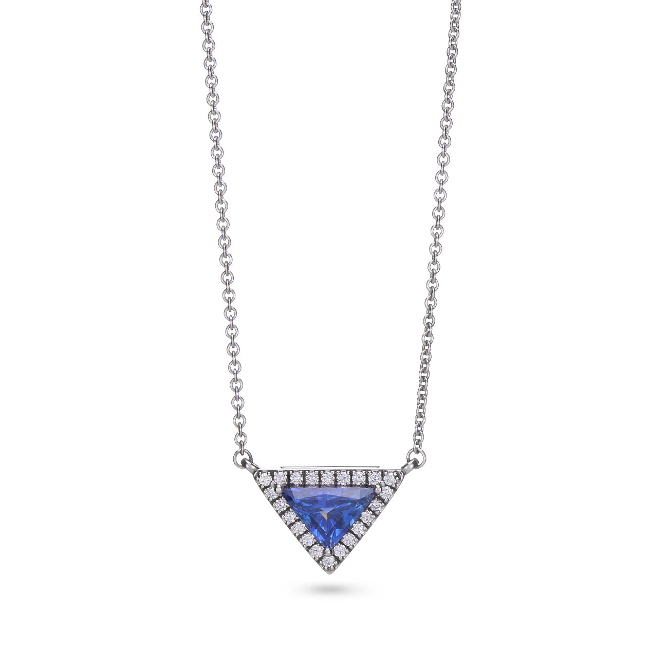 Trillion-Cut Sapphire Pendant