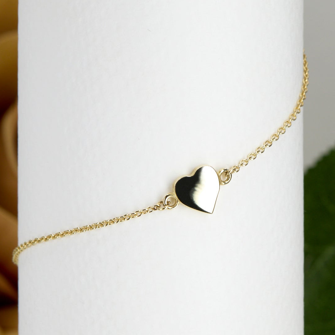 9ct Yellow Gold Heart Charm Bracelet