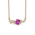 Pink Sapphire & Diamond Scatter Pendant