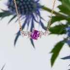 Pink Sapphire & Diamond Scatter Pendant
