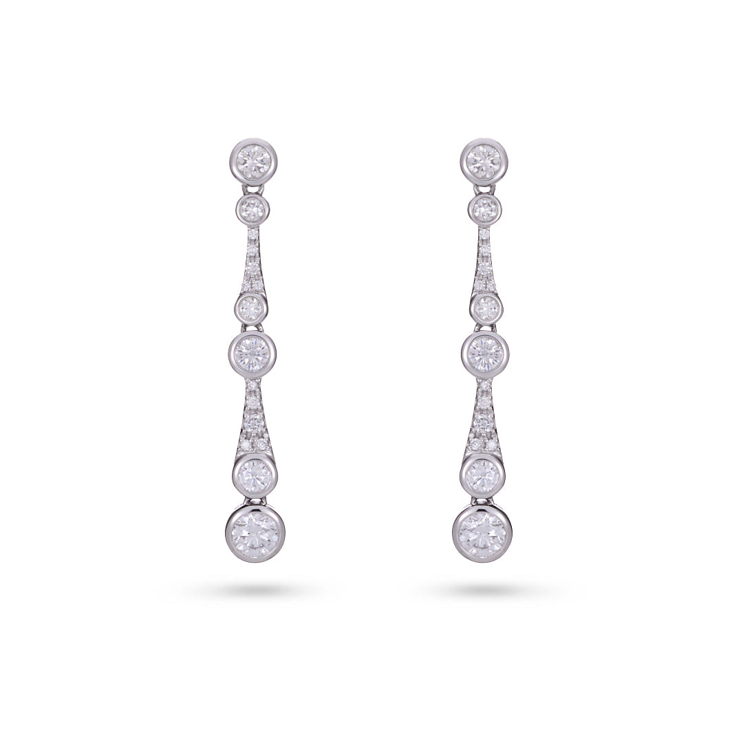 Graduated Diamond Drop Earrings