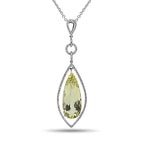 Lemon Quartz Diamond Necklace