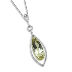 Lemon Quartz Diamond Necklace