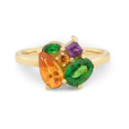 Garnet & Sapphire Cluster Ring