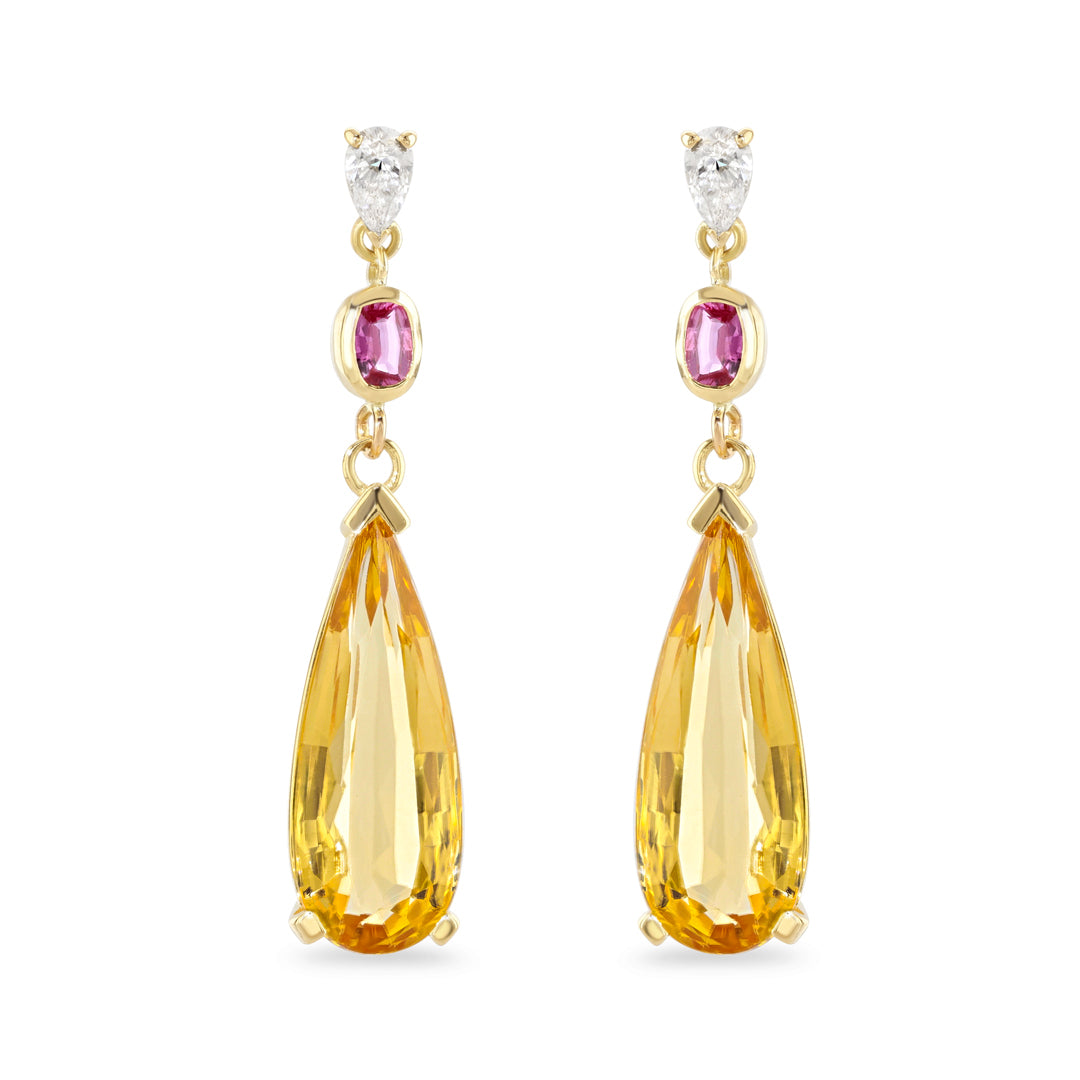 17.49ct Imperial Topaz Drop Earrings