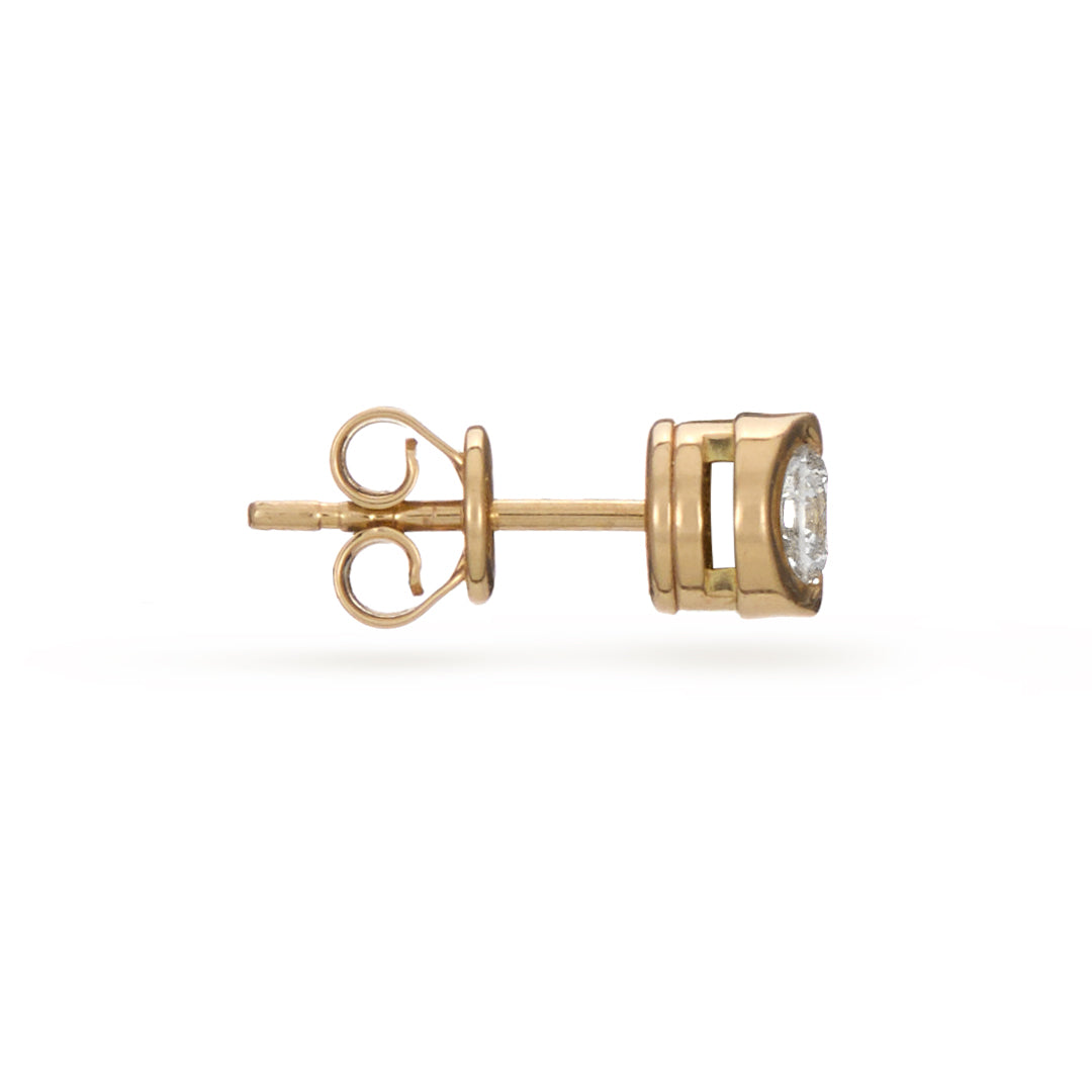 18ct Gold Diamond Studs Side View