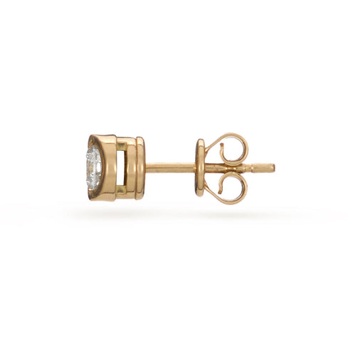 18ct Gold Diamond Studs Side View