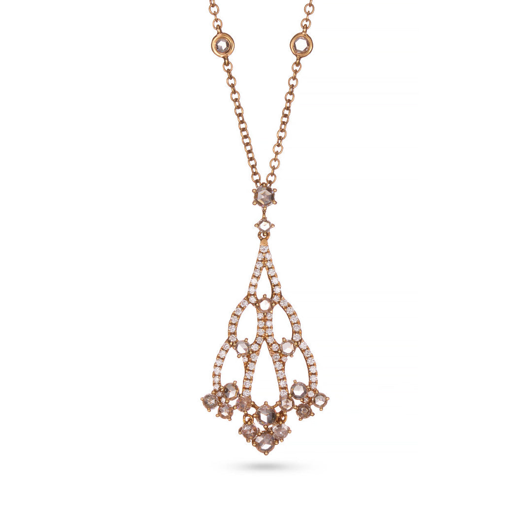 18ct Rose Gold Diamond Necklace