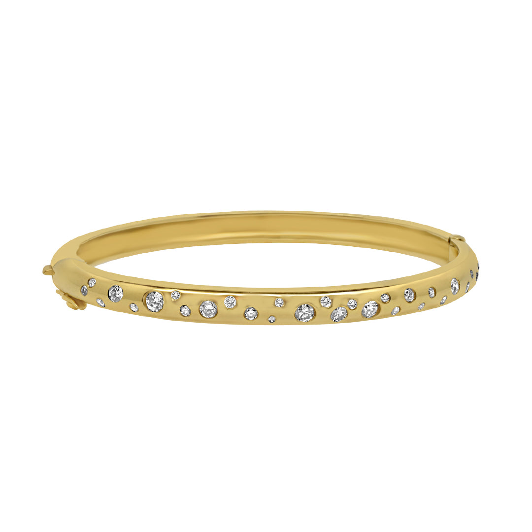 18ct Yellow Gold Diamond Scatter Bangle
