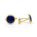 Gold Lapis Lazuli Round Cufflinks