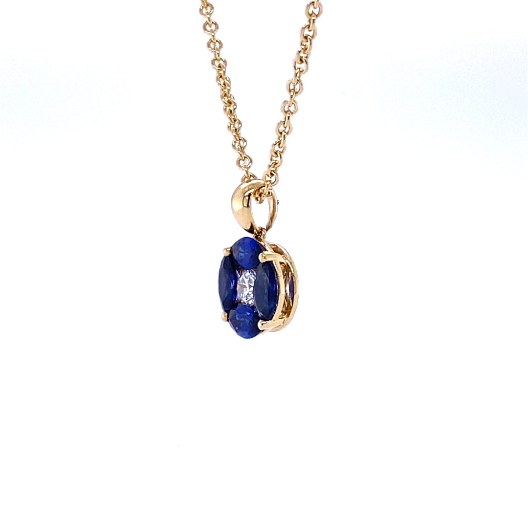 Sapphire & Diamond Cluster Pendant