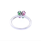 Green Garnet & Tourmaline Cluster Ring