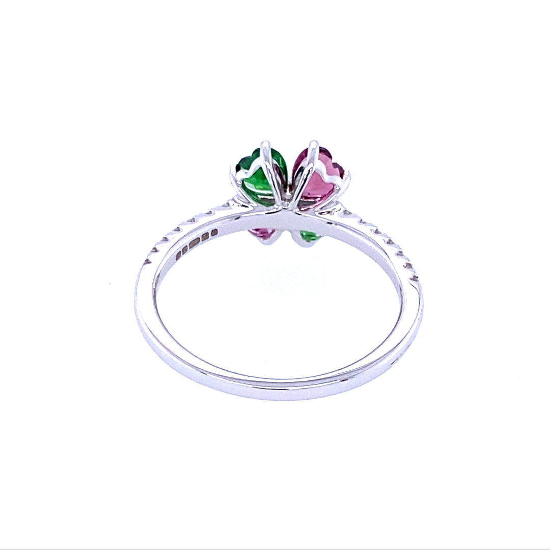 Green Garnet & Tourmaline Cluster Ring