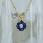 Sapphire & Diamond Cluster Pendant