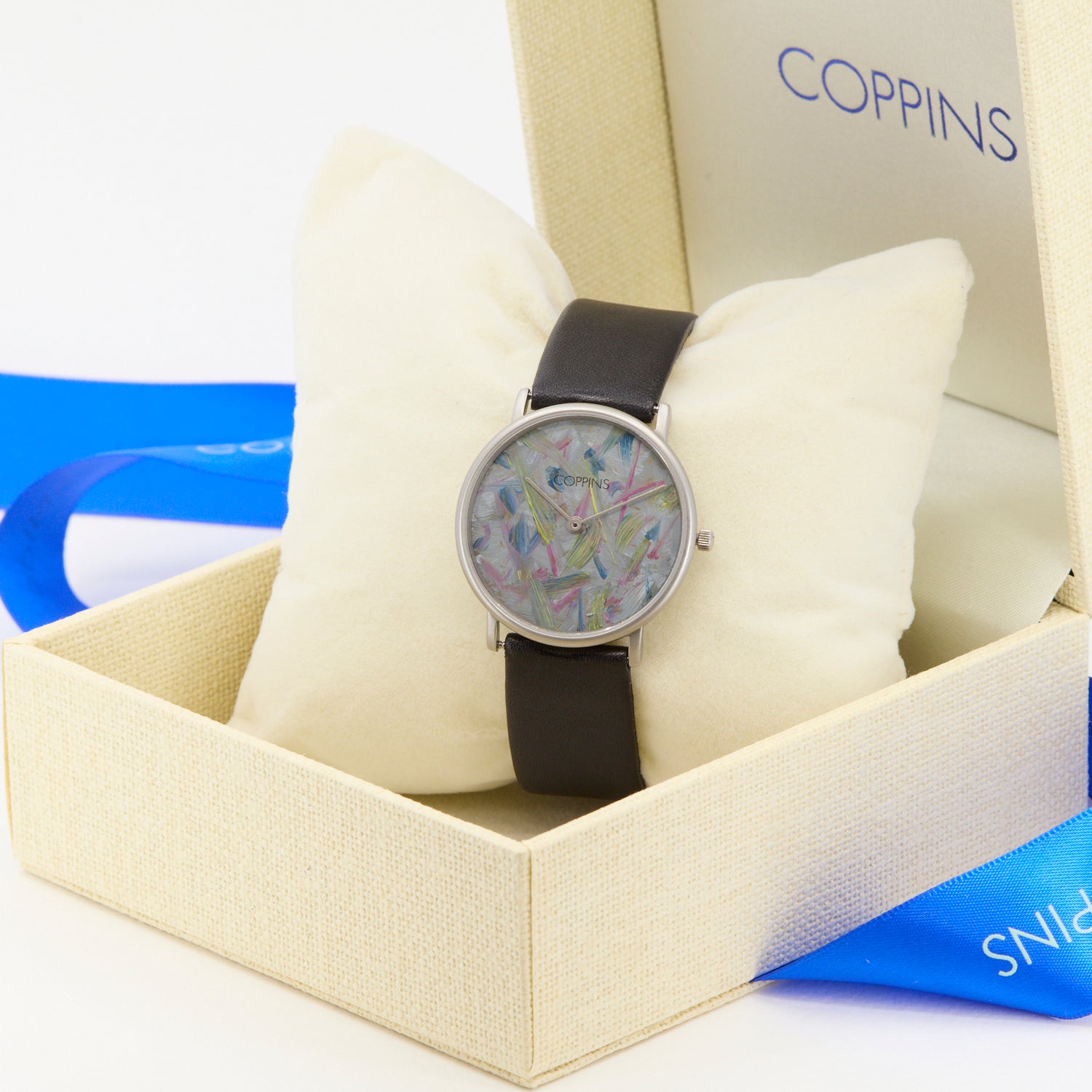 Hand-Painted Watch in Stainless Steel