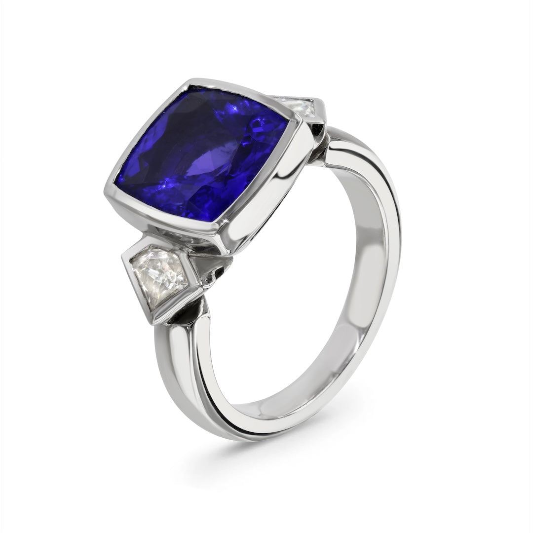 4.19 Carat Tanzanite & Diamond Ring