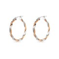 9ct Rose & White Gold Hoop Earrings