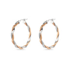 9ct Rose & White Gold Hoop Earrings