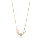 9ct Tri-Colour Gold Heart Necklace