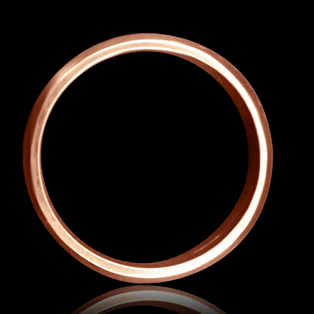 9ct Rose Gold Hammered Wedding Ring