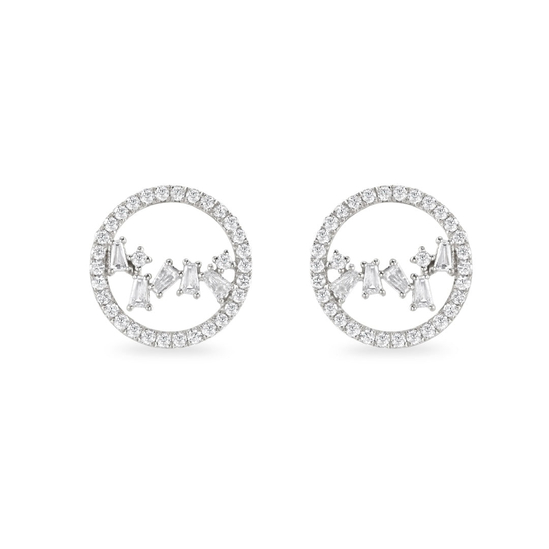 Abstract Diamond Set Earrings