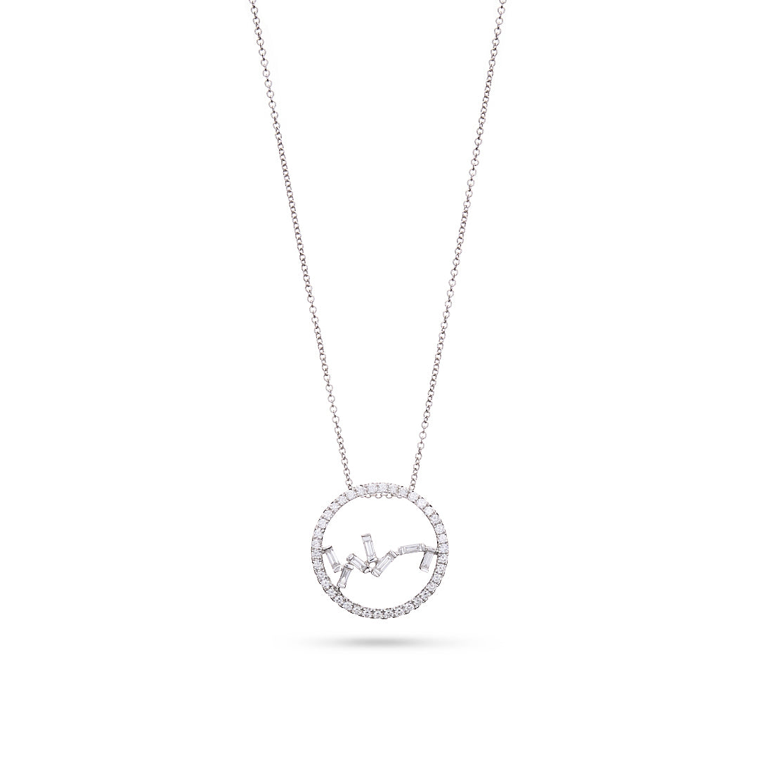 Abstract Diamond Set Pendant