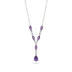 Amethyst & Diamond Drop Pendant