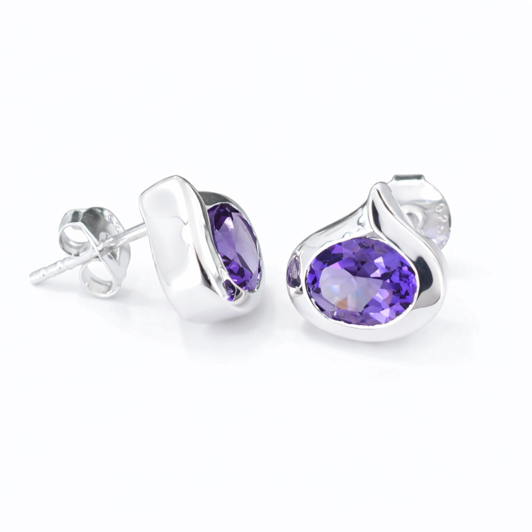 Amethyst Droplet Earrings