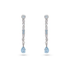 Aquamarine & Diamond Drop Earrings