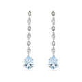 Aquamarine & Diamond Drop Earrings