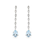 Aquamarine & Diamond Drop Earrings