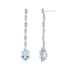 Aquamarine & Diamond Drop Earrings