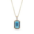 Art Deco Blue Topaz Pendant