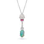 Art Deco Opal & Diamond Pendant