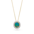 Black Opal & Diamond Cluster Pendant
