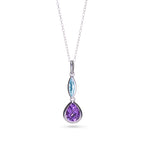 Blue Topaz & Amethyst Pendant