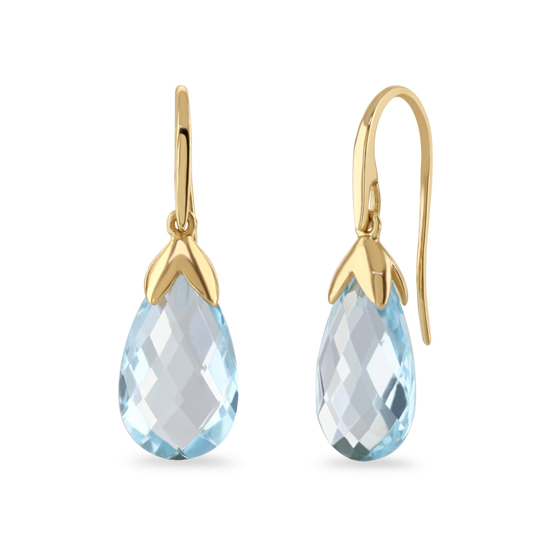 Blue Topaz Hook Earrings