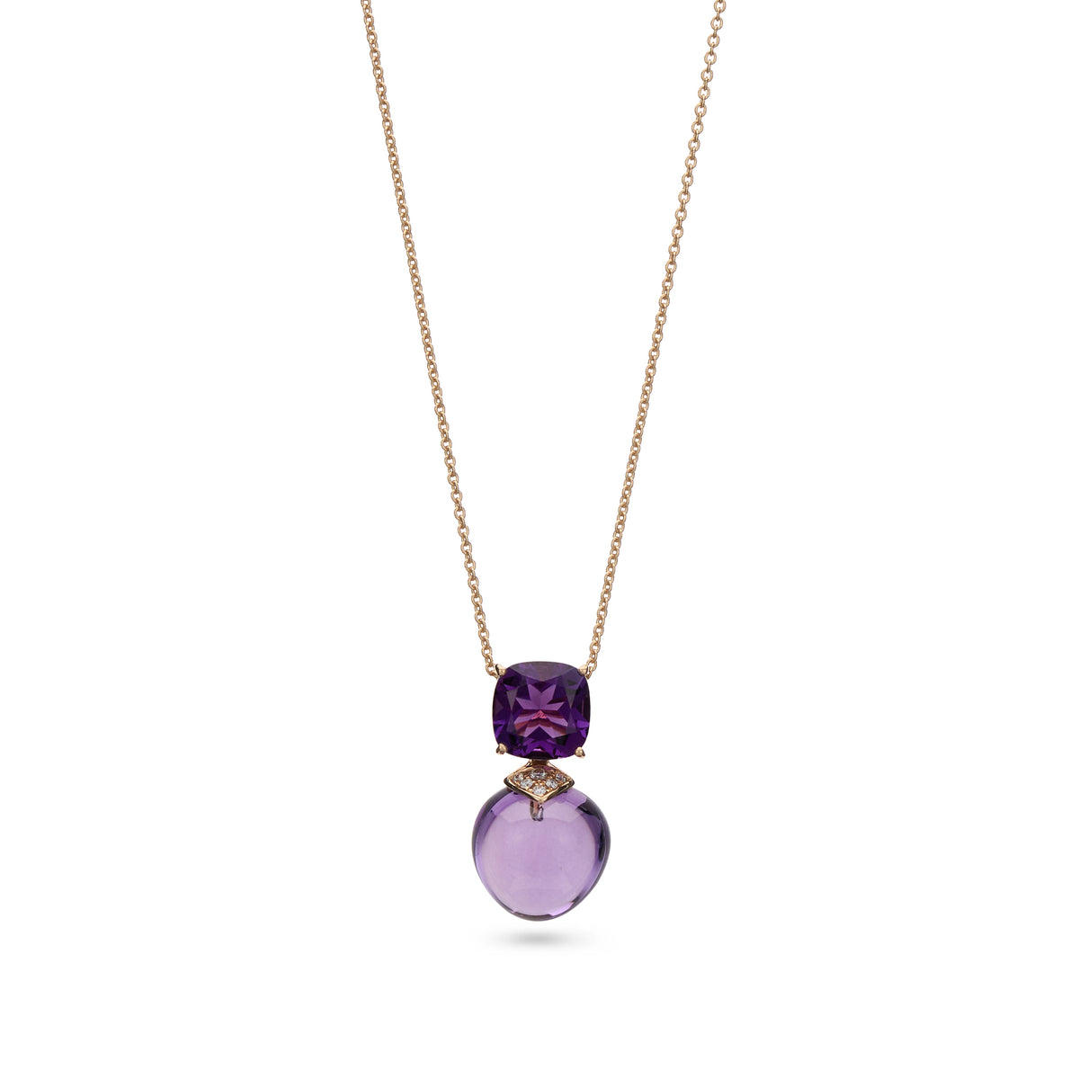 Cabochon & Cushion Cut Amethyst Pendant