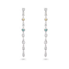 Coloured Diamond Drop Earrings
