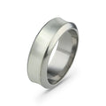 Concave Titanium & Silver Gents’ Ring