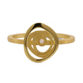 Contoured Gold & Diamond Ring