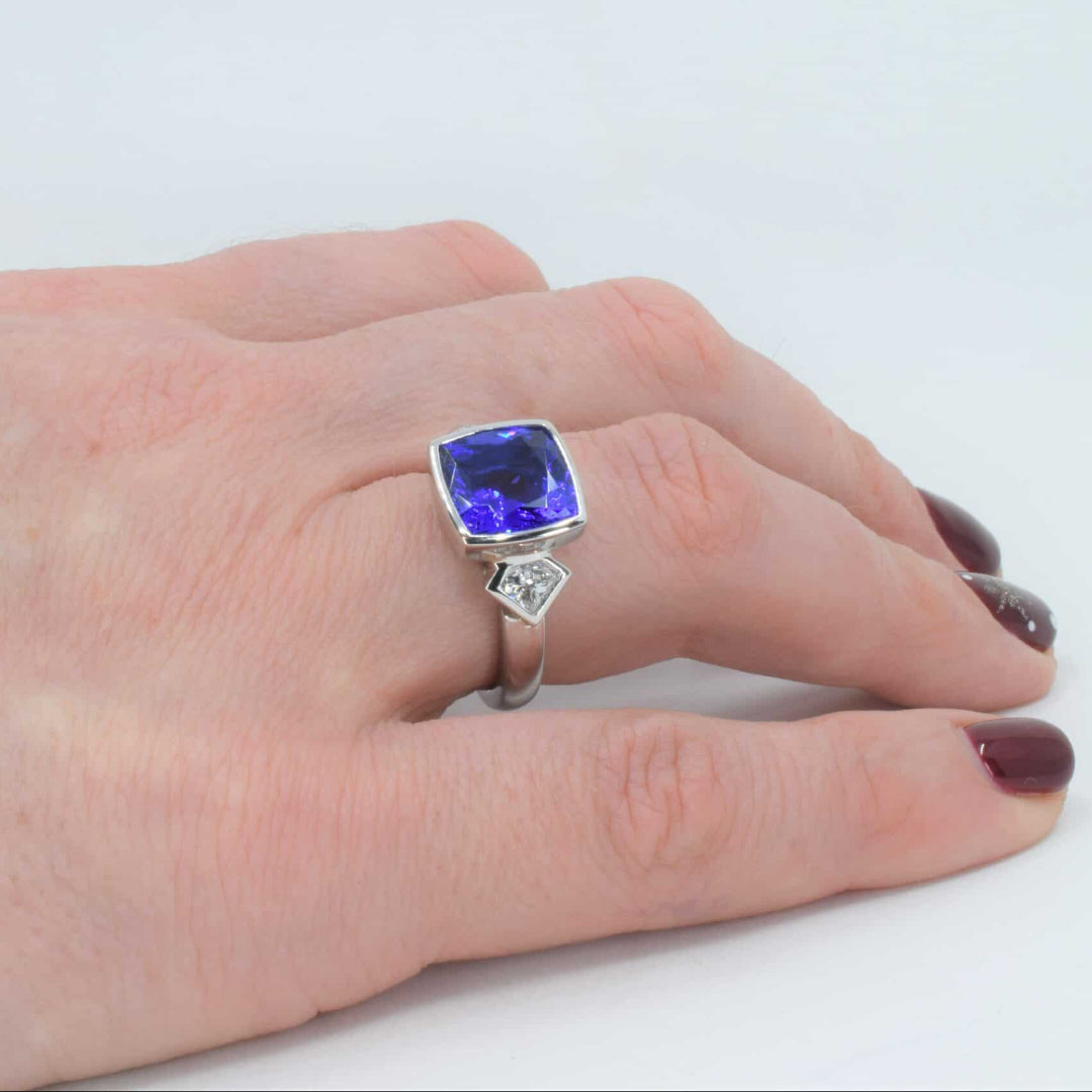 4.19 Carat Tanzanite & Diamond Ring